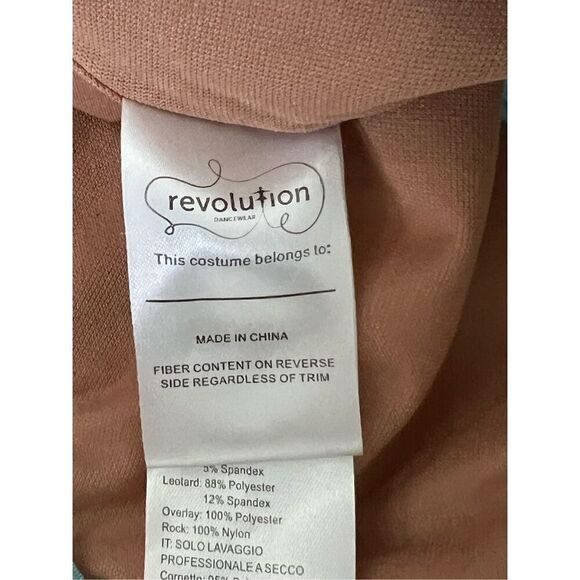 Revolution Dance Costume Tea for Two Embroidered Sequin Leotard Child's LARGE - Picture 7 of 10